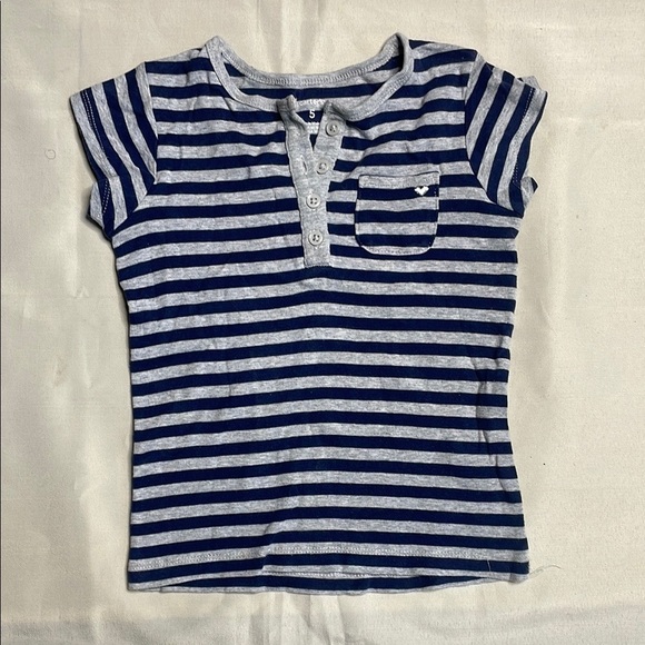 CARTER’S Striped Blue and Gray Kids Shirt - Picture 1 of 8